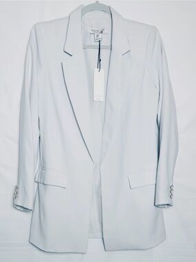 Rachel Zoe Women’s Pale Gray Open-Front Long Blazer, Medium.NWT